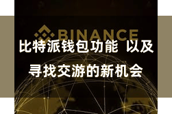 比特派钱包功能 以及寻找交游的新机会